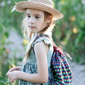 Colorful crochet backpack, 26 x 28 cm