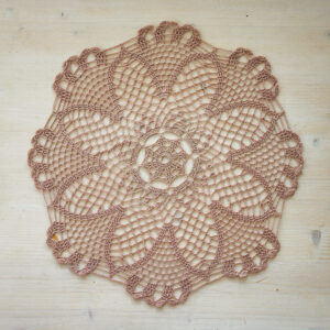 Beige crochet doily, 37 cm
