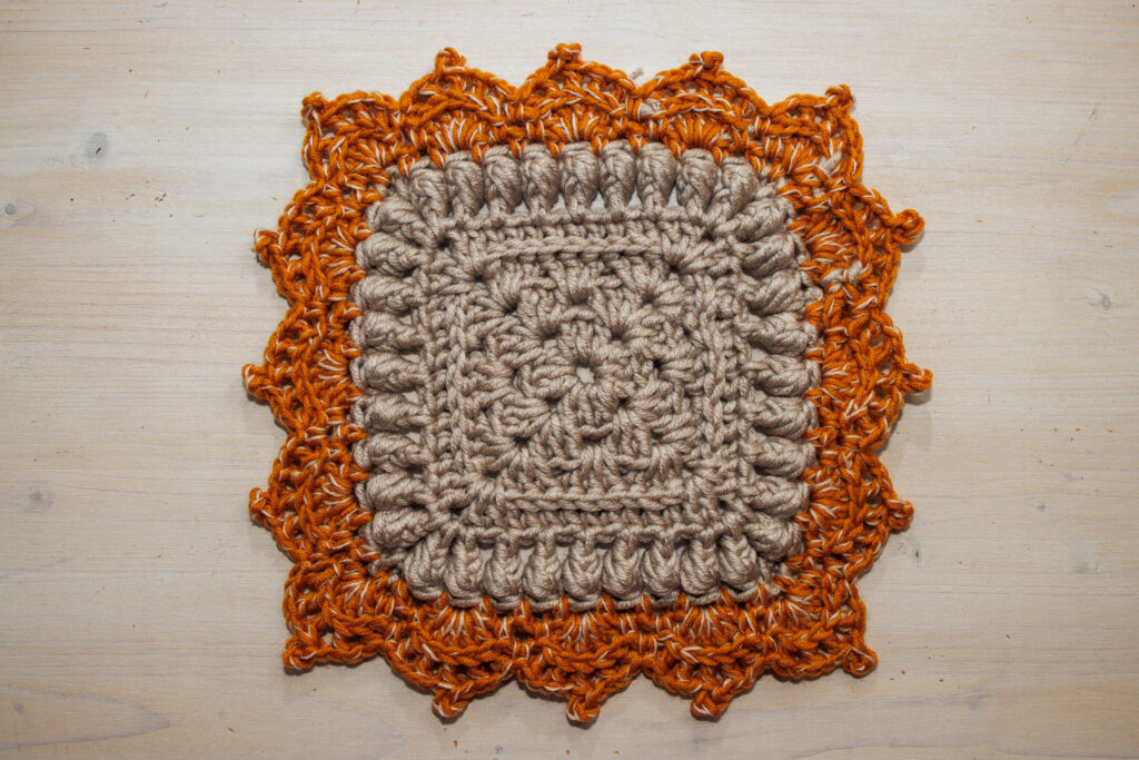 Square crochet doily rug