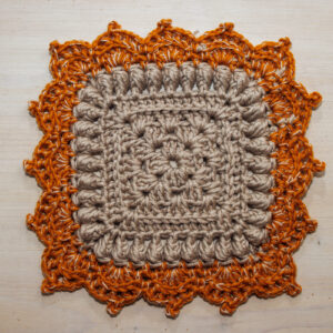 Square crochet doily rug