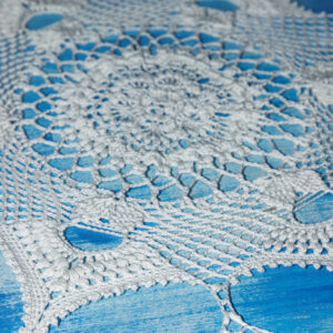 White crochet doily, Agáta, 43 cm