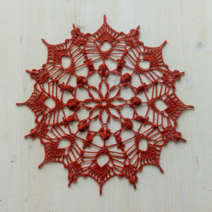 Wine red crochet doily, Gluhwein doily, 24 cm