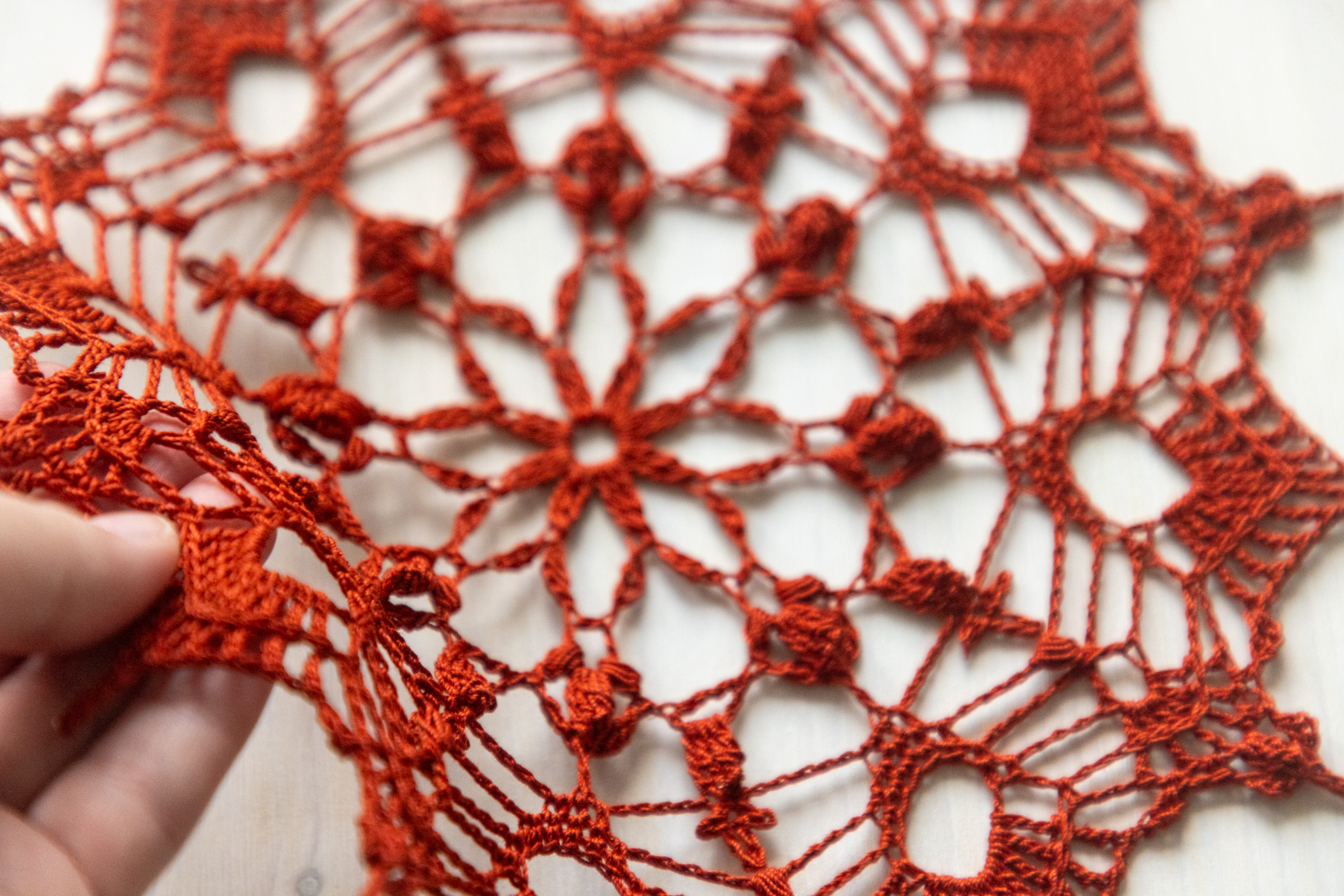 Wine red crochet doily, Gluhwein doily, 24 cm - Image 5