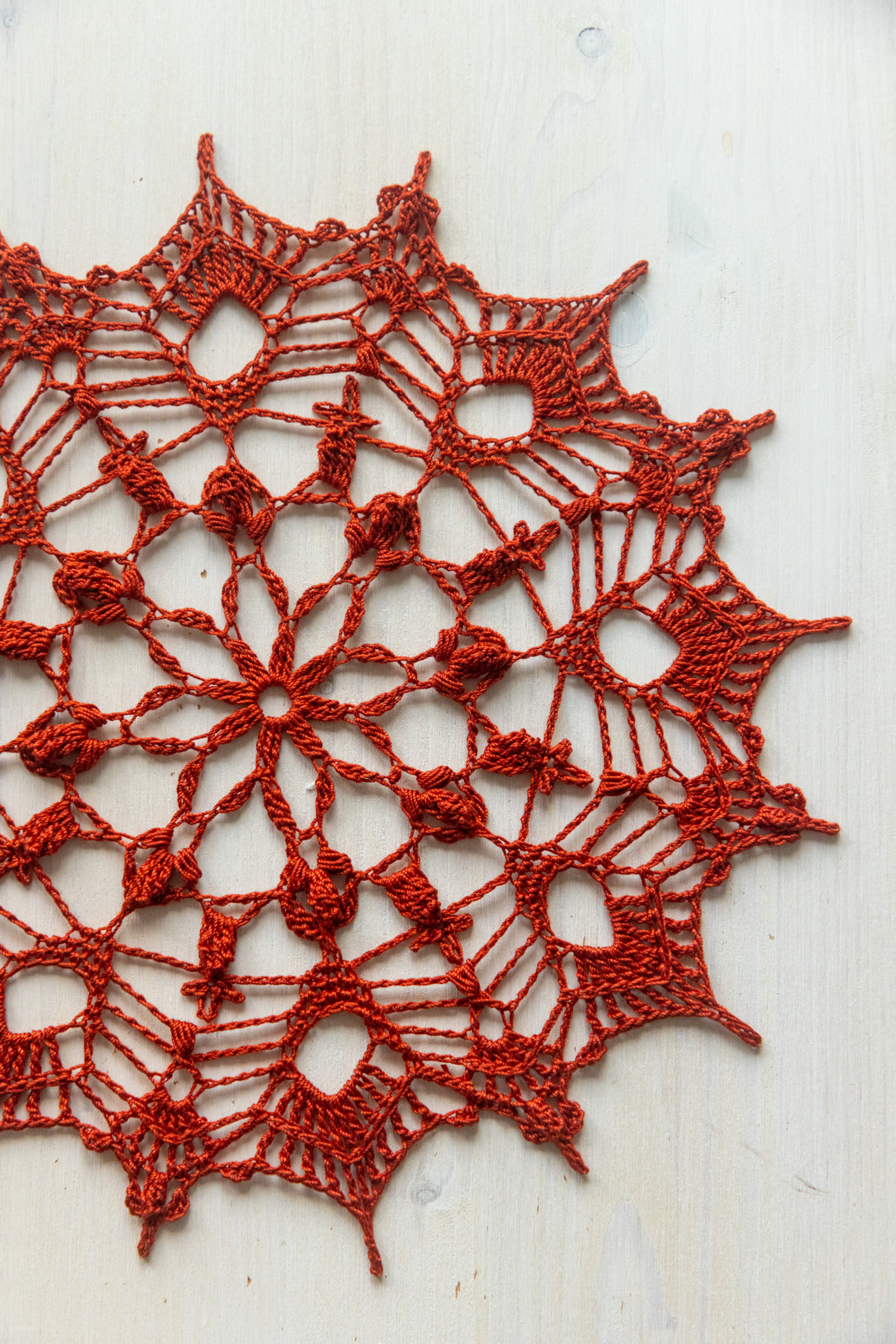 Wine red crochet doily, Gluhwein doily, 24 cm - Image 8
