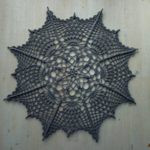 Gray crochet doily, 31 cm, Rosy doily
