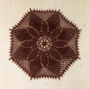 Brown crochet doily, Tabita, 31 cm