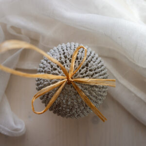 Magic crochet Christmas Tree Ball - Orange, 11 cm