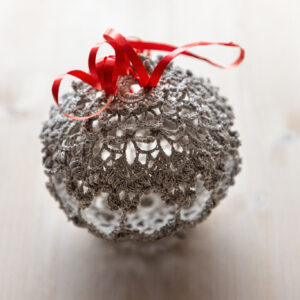 Magic crochet Christmas Tree Ball - Snegurochka, 11 cm
