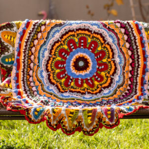 Amazing crochet throw - Spectrum Mandala Throw, 126 cm