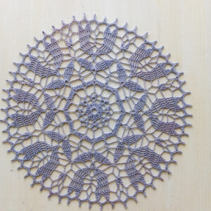 Amazing purple crochet doily, 32 cm