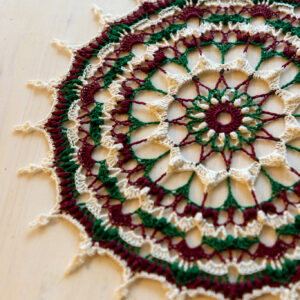 Christmas crochet doily, Vixen, 30 cm