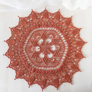 Beautiful terracotta crochet doily Bernadette, 44 cm