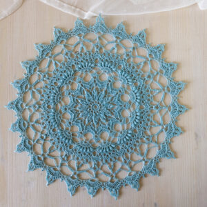 Nice blue crochet doily Viera, 37 cm