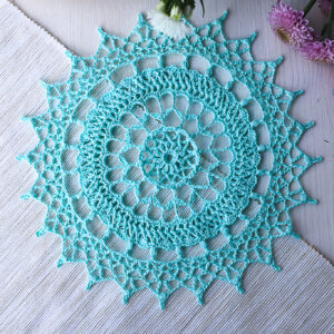 Awesome teal blue doily Lovett, 20 cm