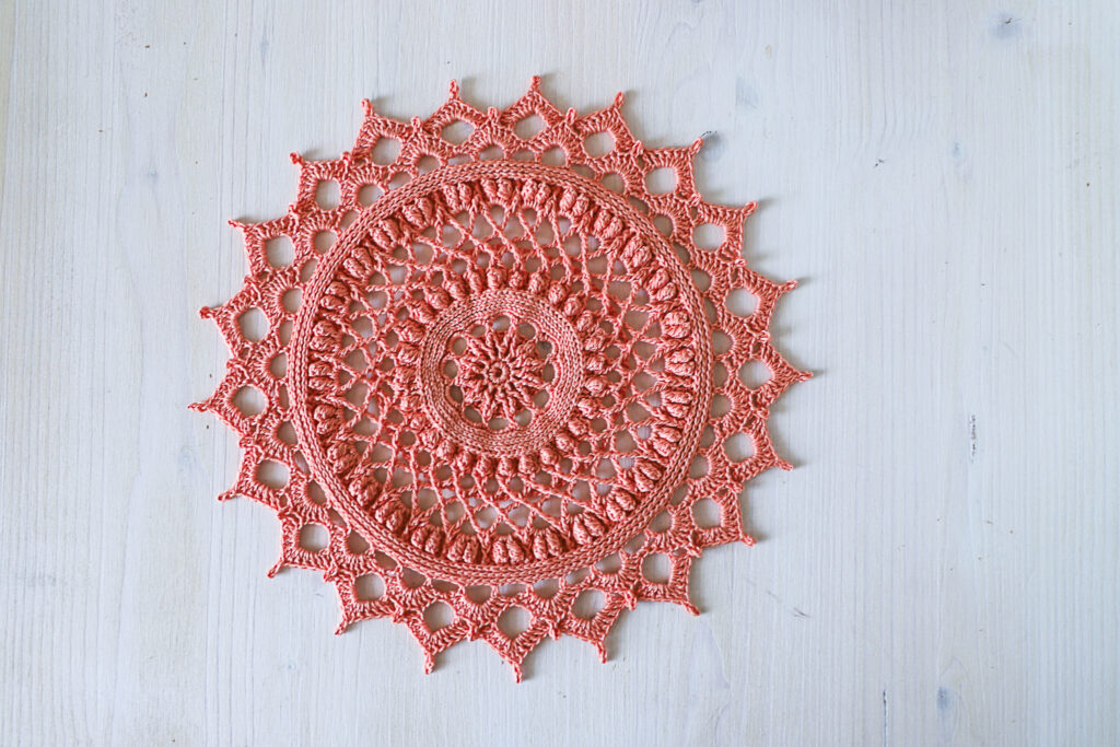 Amazing small crochet doily Alex, 24 cm