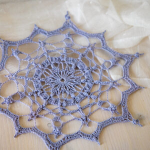 Nice purple crochet doily Nikola - 27 cm