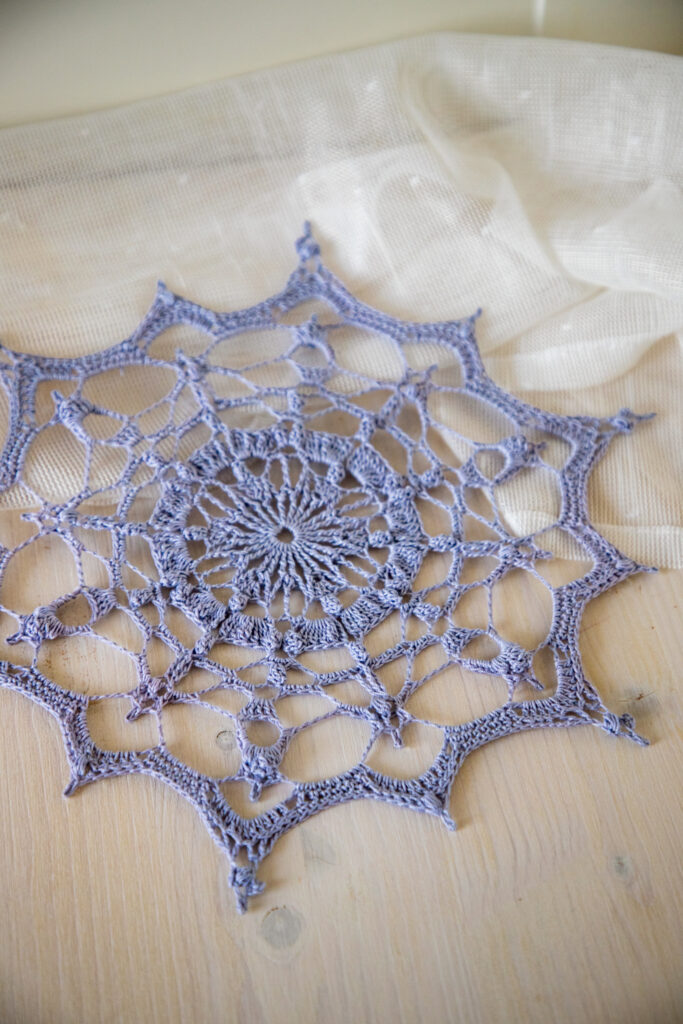 Nice purple crochet doily Nikola - 27 cm