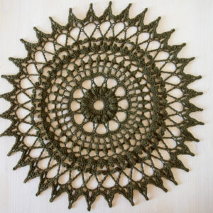 Dark green crochet doily Ladislava
