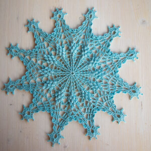 Blue crochet doily Beáta
