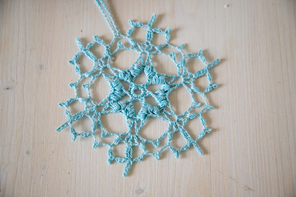 Wonderful crochet snowflake, 14 cm