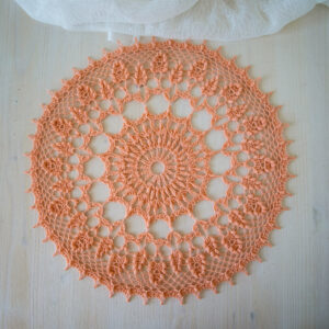 Sweet peach color doily - Leona doily - 34 cm