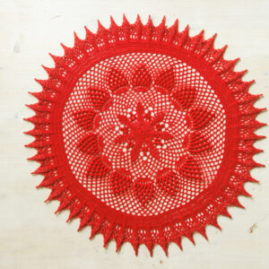 Red crochet doily, Michelle, 44 cm