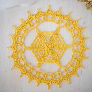 Yellow crochet doily Libena