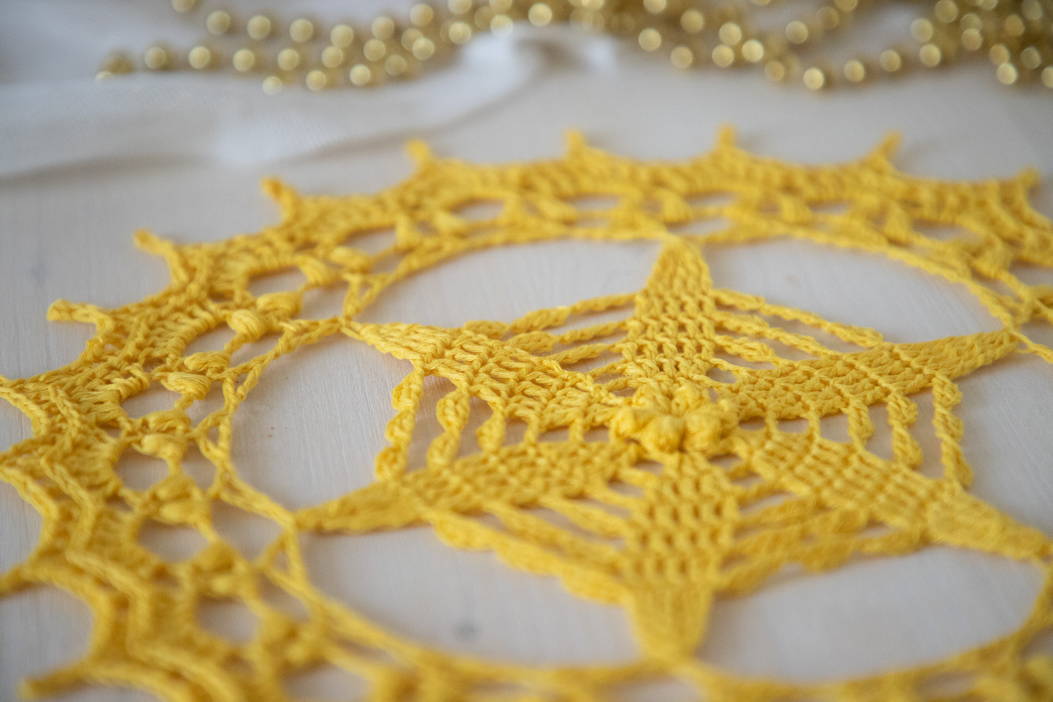 Yellow crochet doily Libena - Image 5