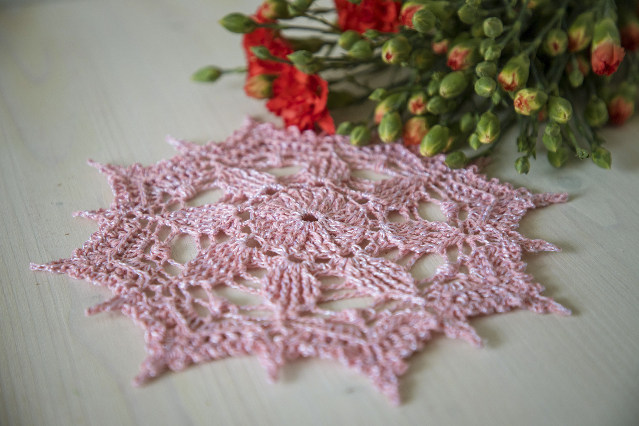 Pink Lea doily, 24 cm - Image 6