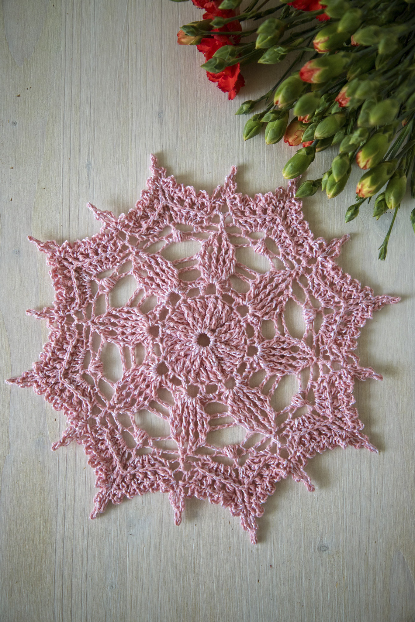 Pink Lea doily, 24 cm - Image 7