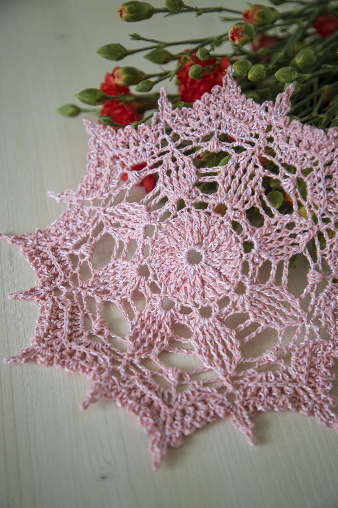 Pink Lea doily, 24 cm - Image 8