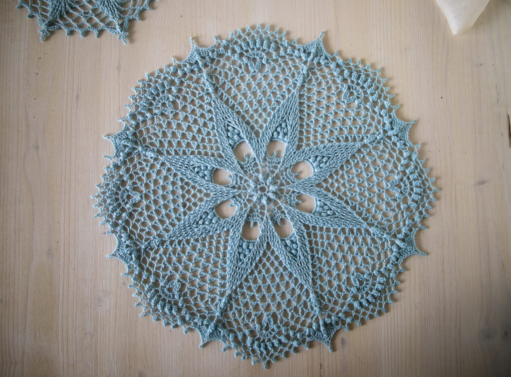 Blue crochet doily, Eliska