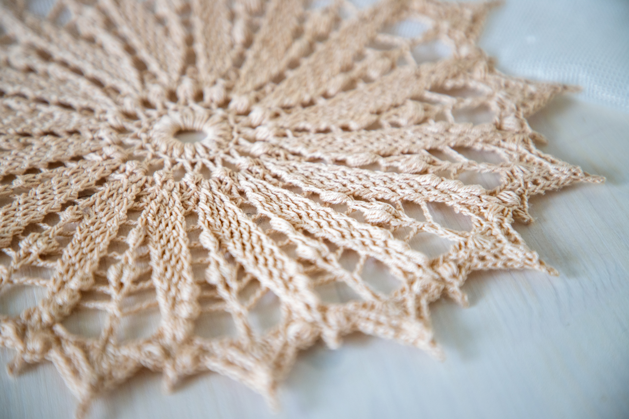 Beige crochet doily Dominika - Image 6