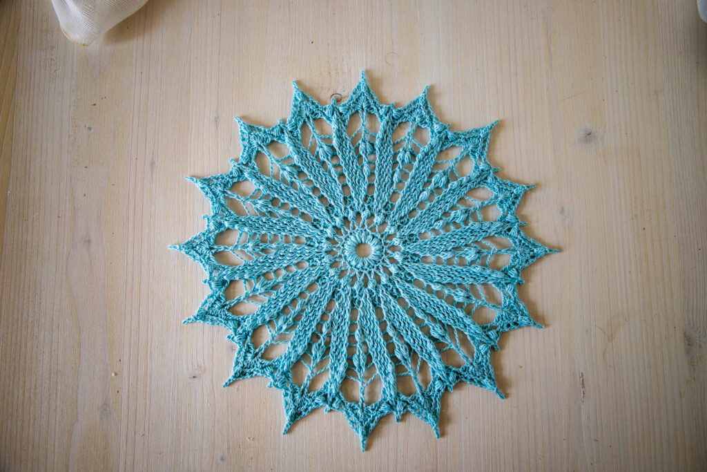 Blue crochet doily Dominika