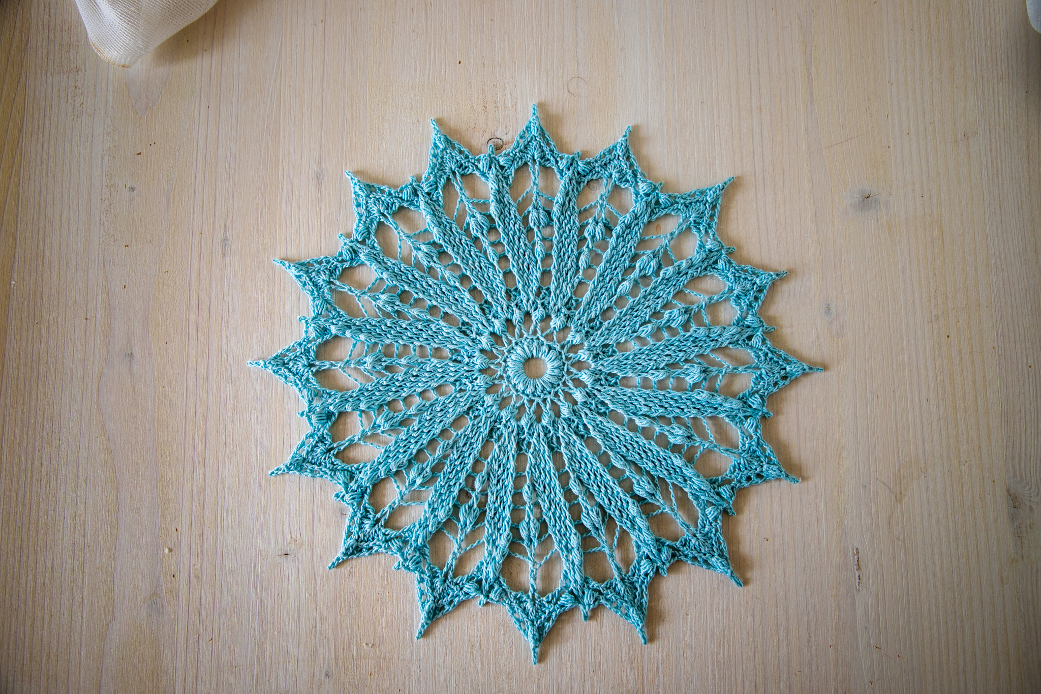 Blue crochet doily Dominika