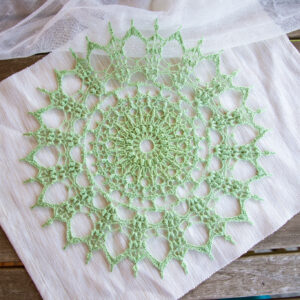 Green crochet doily Iveta