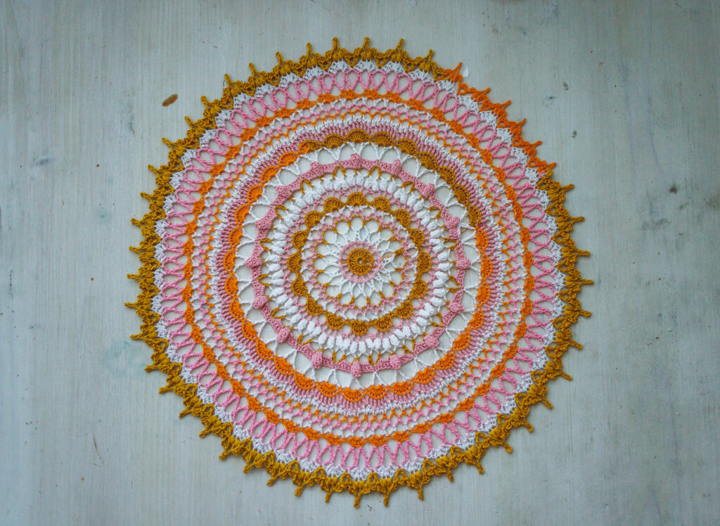 Colorful crochet doily, Ewa, 35 cm