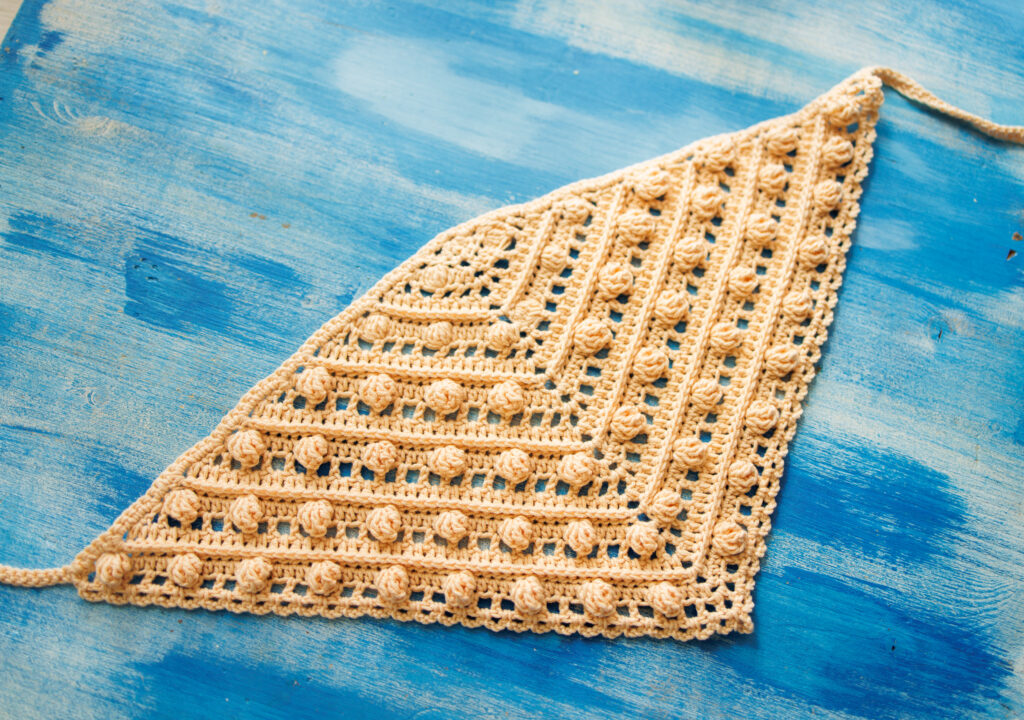 Textured crochet headscarf