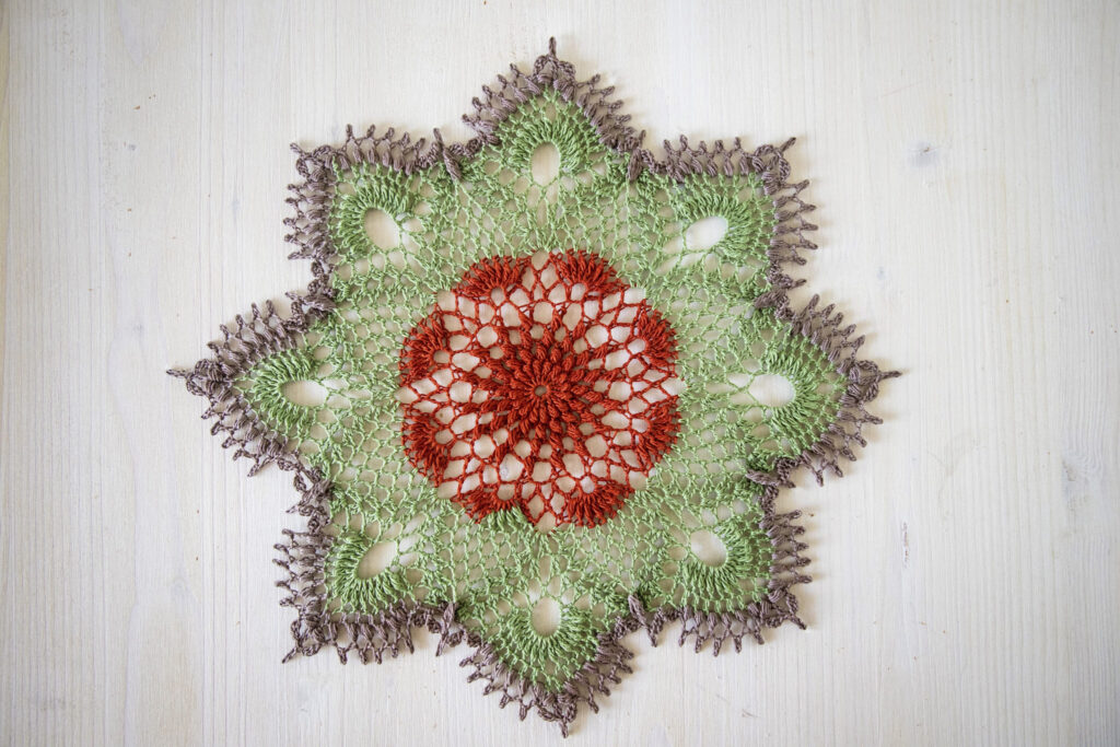 3-colored texture doily Kampa