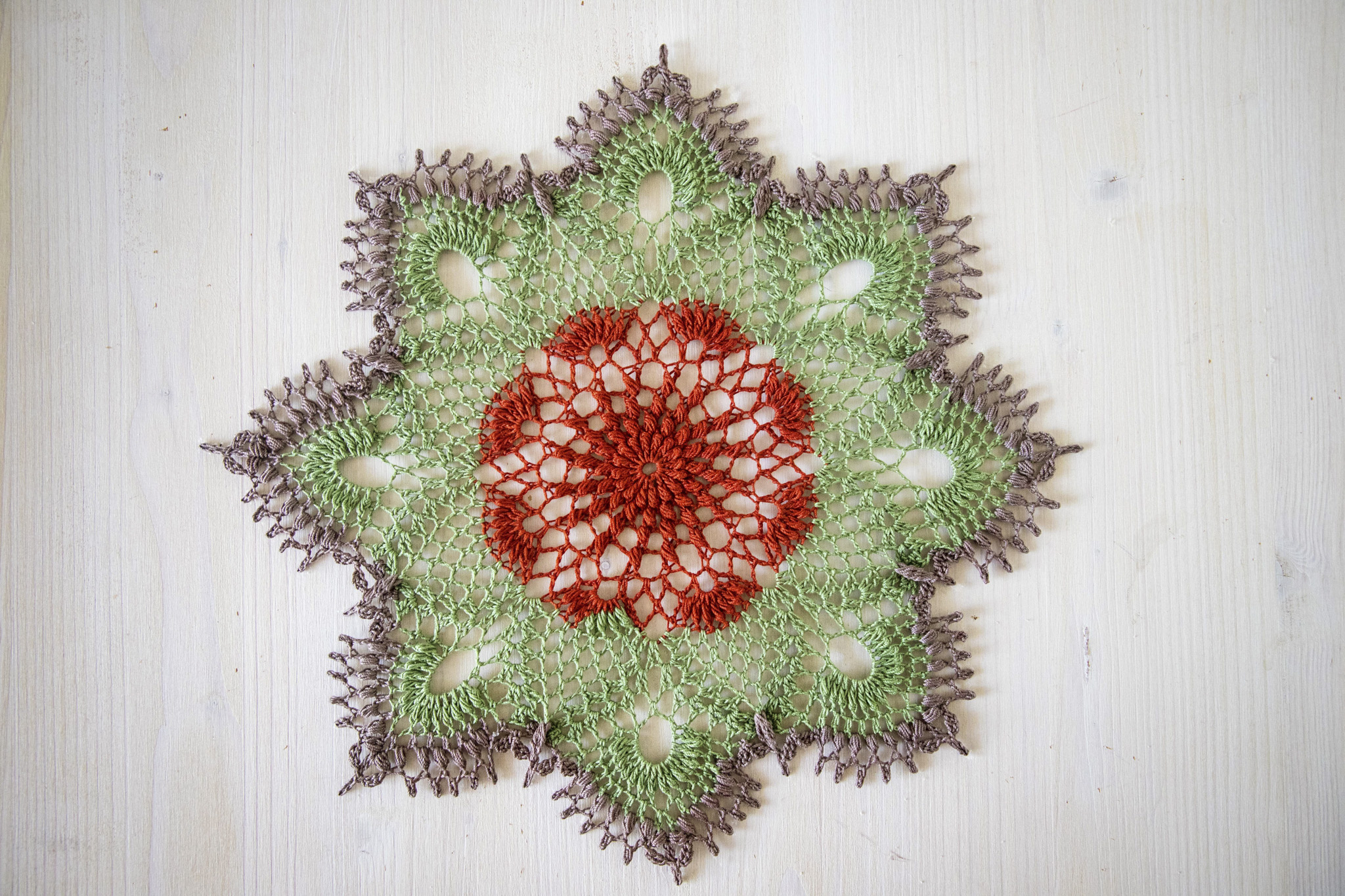 3-colored texture doily Kampa