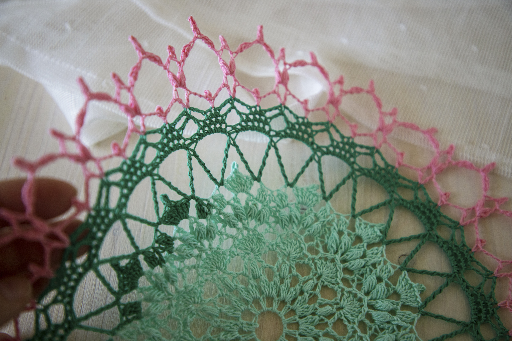 Colorful crochet doily, Jade, 26 cm - Image 6