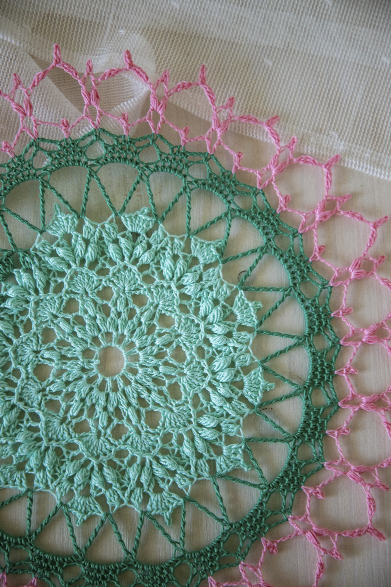 Colorful crochet doily, Jade, 26 cm - Image 8
