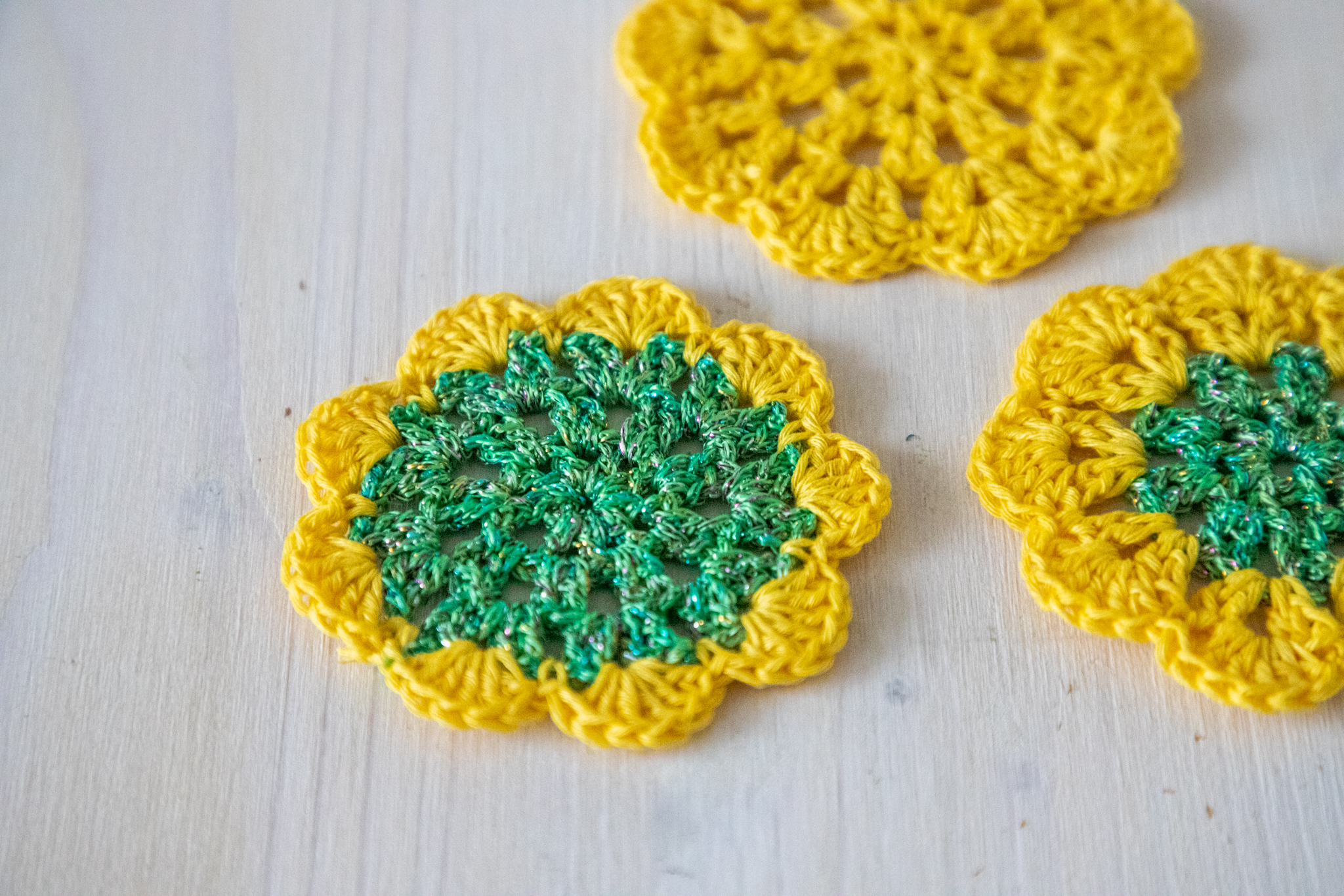 Set of 3 crochet coasters, 2.5 in - Image 3