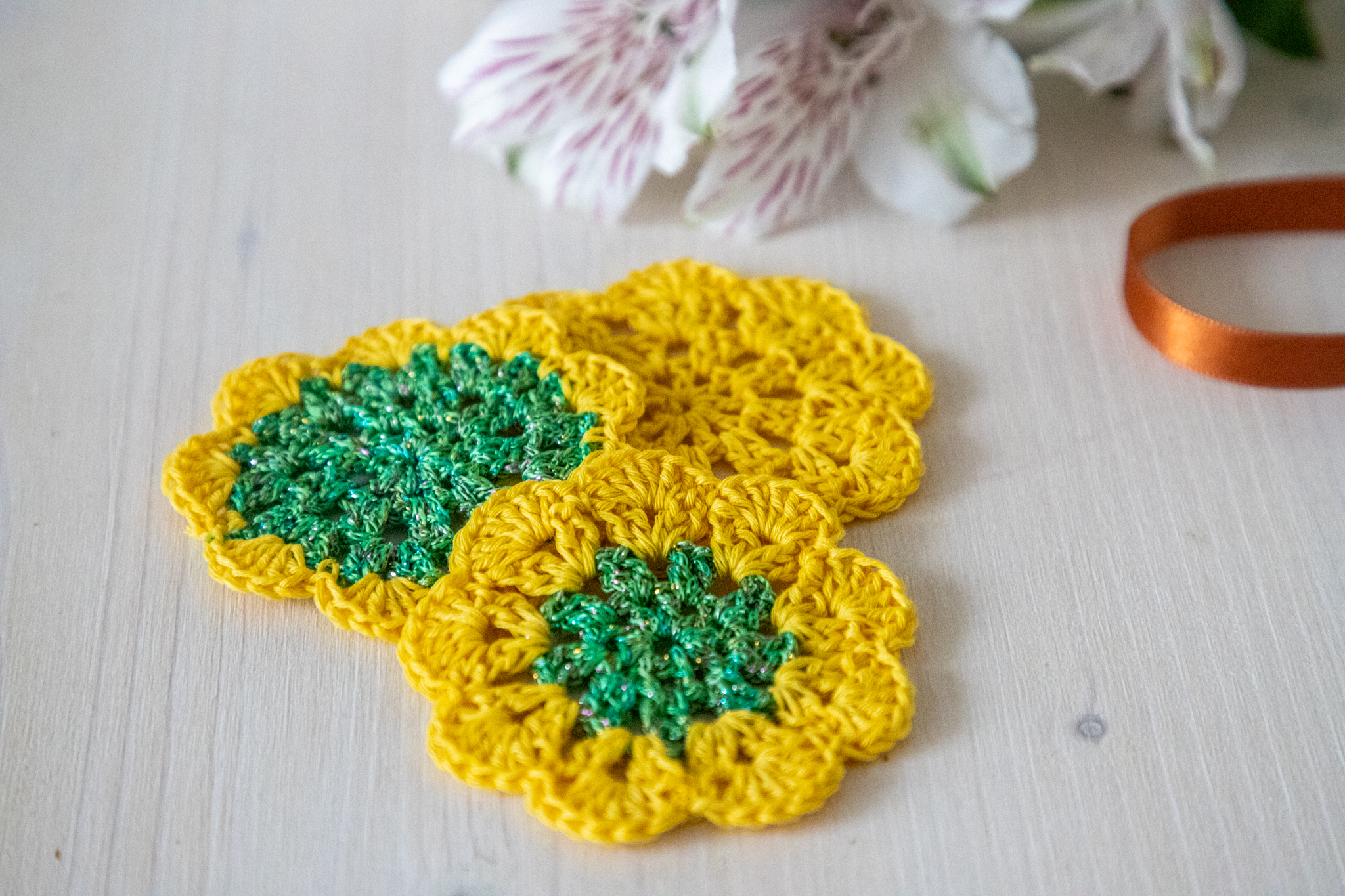 Set of 3 crochet coasters, 2.5 in - Image 4