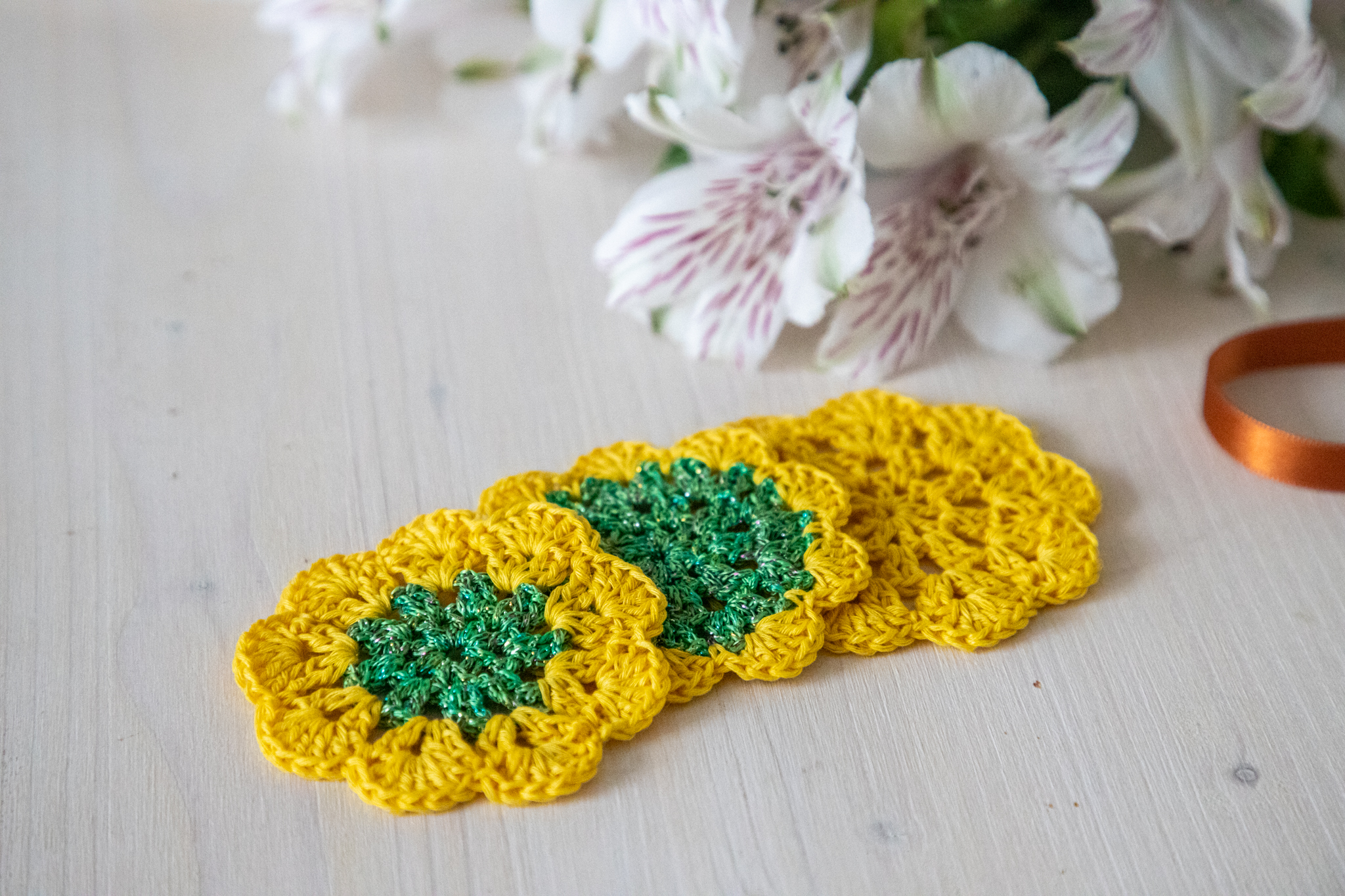 Set of 3 crochet coasters, 2.5 in - Image 6