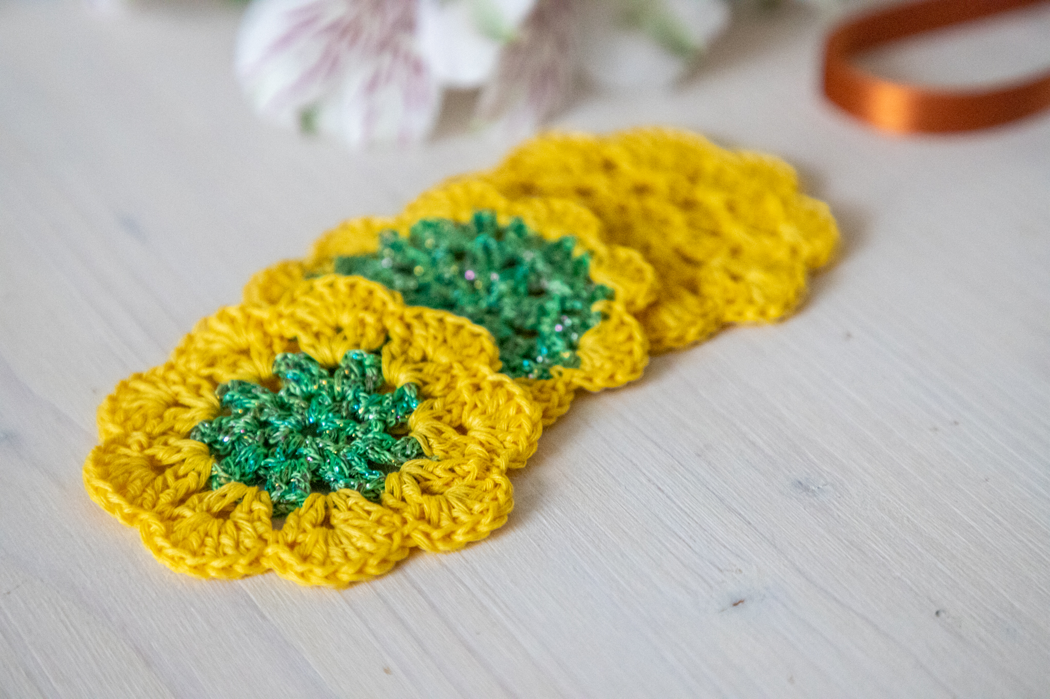 Set of 3 crochet coasters, 2.5 in - Image 7