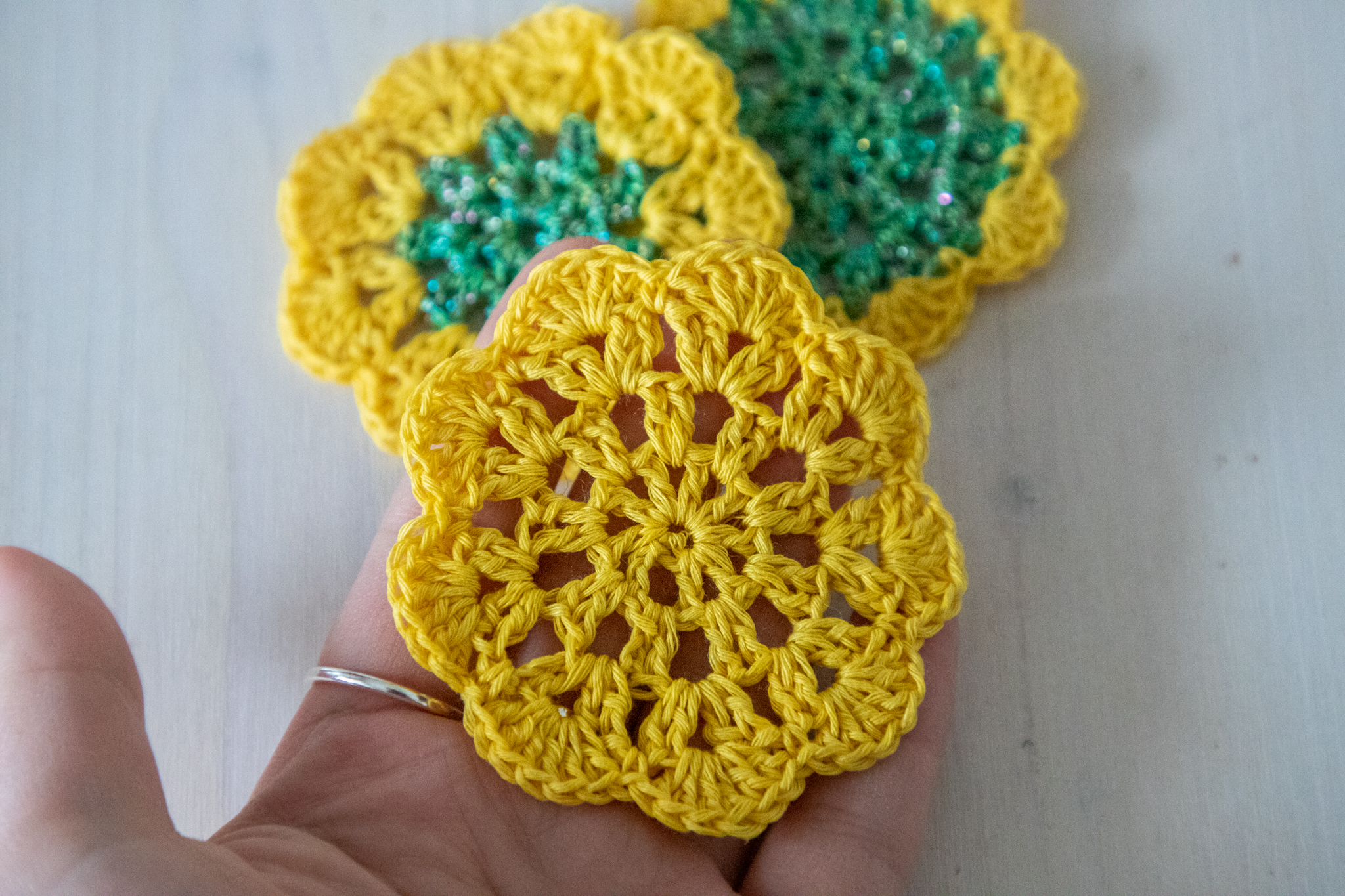Set of 3 crochet coasters, 2.5 in - Image 8