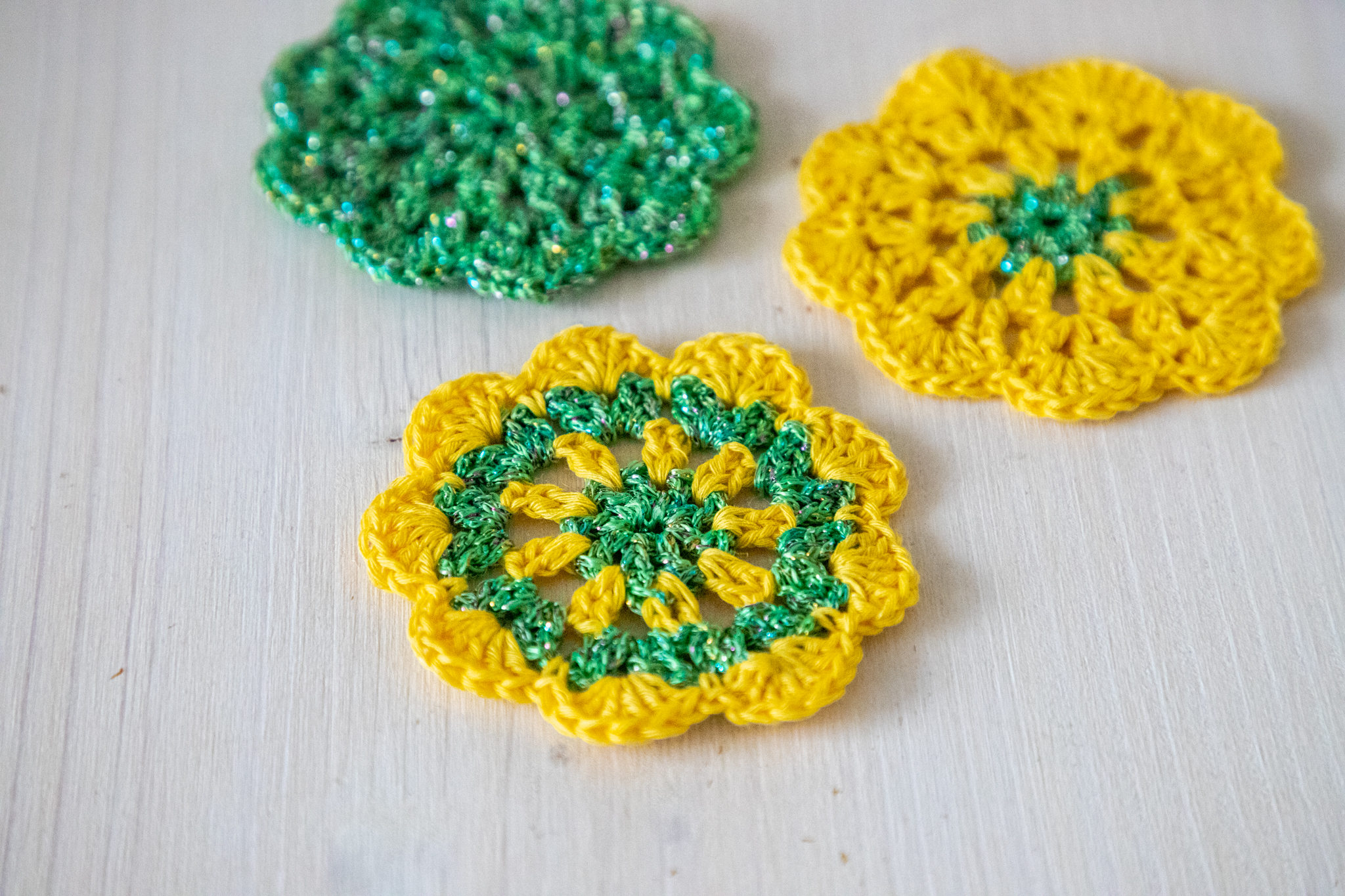 Set of 3 crochet coasters, 2.5 in - Image 2