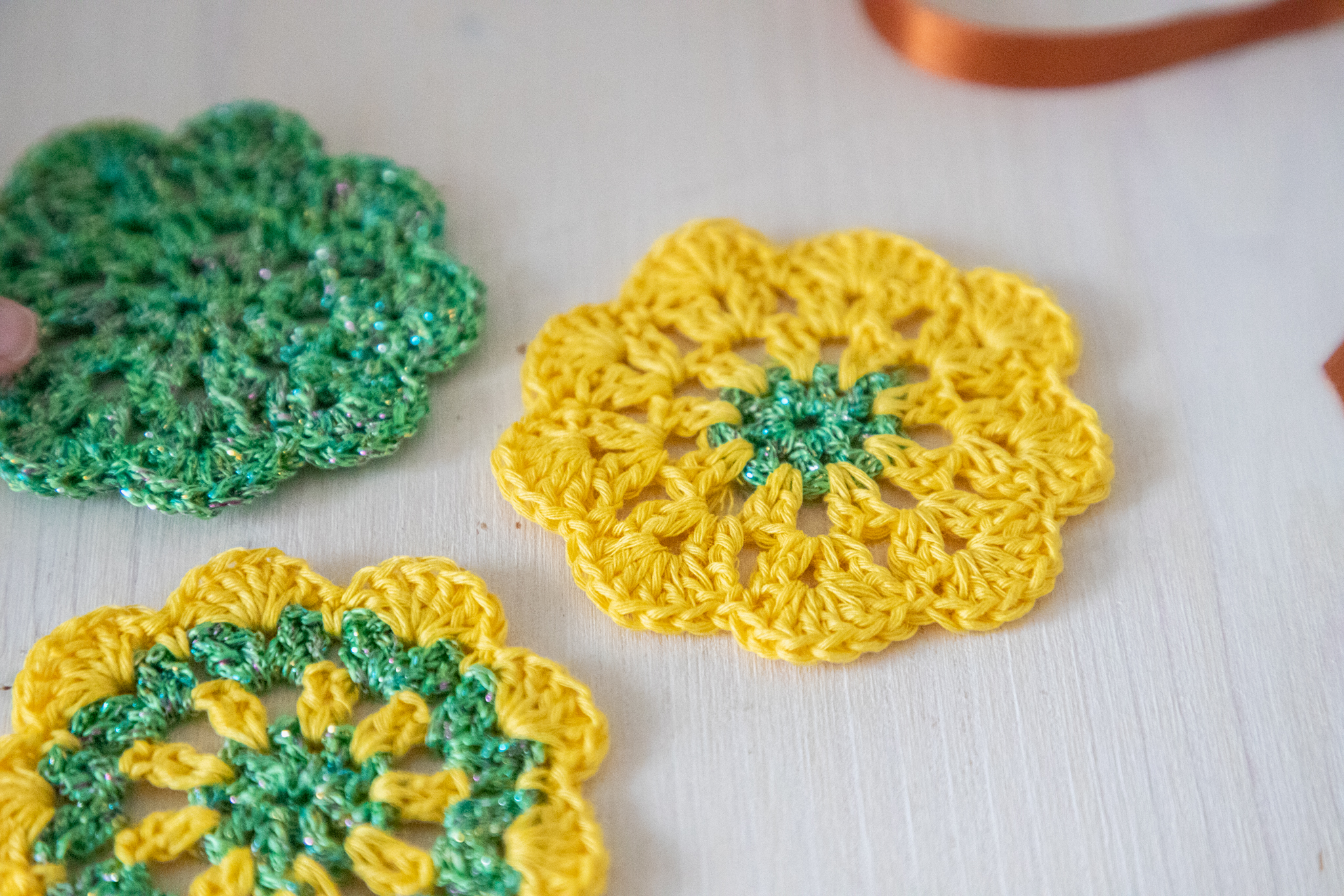 Set of 3 crochet coasters, 2.5 in - Image 3