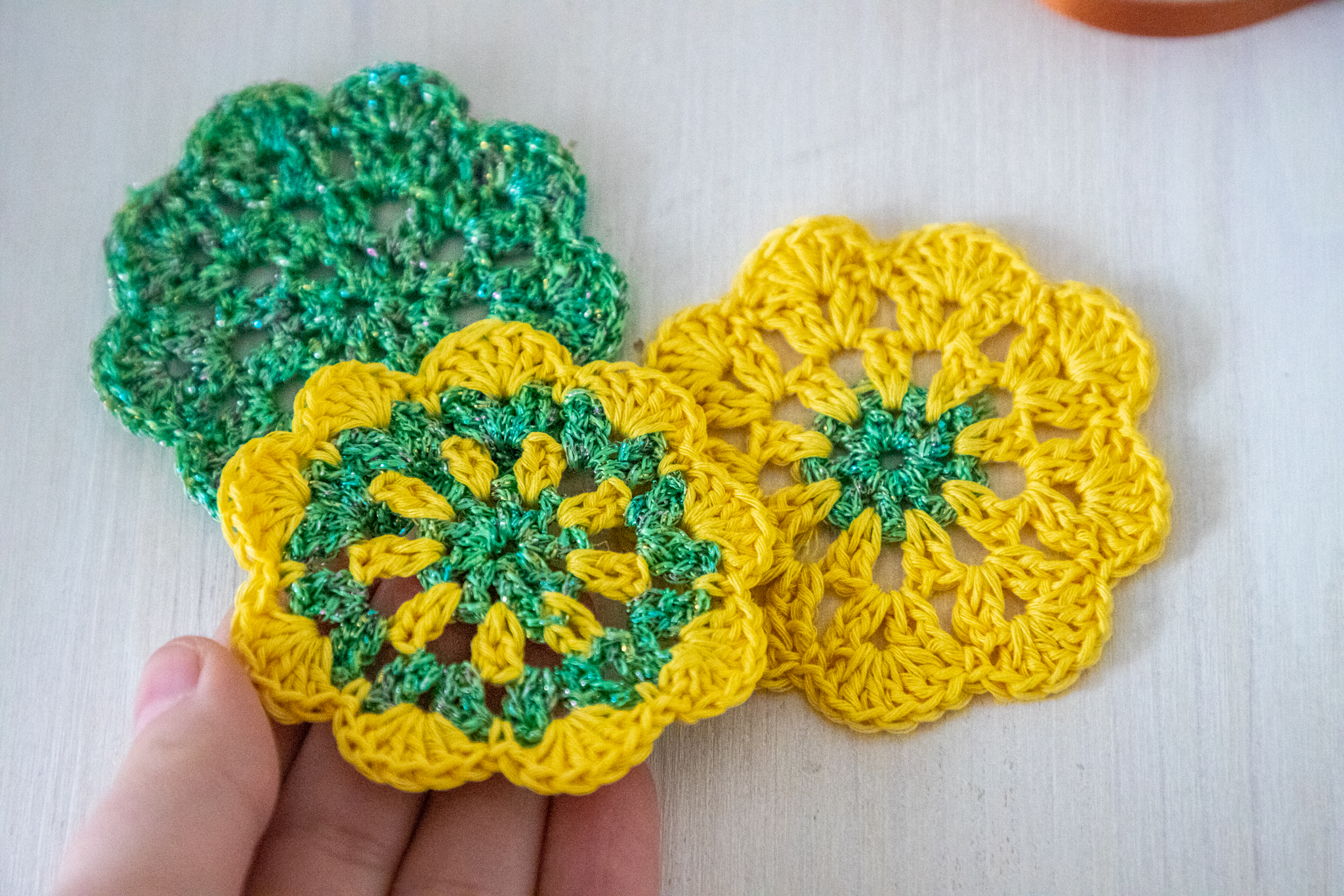Set of 3 crochet coasters, 2.5 in - Image 4